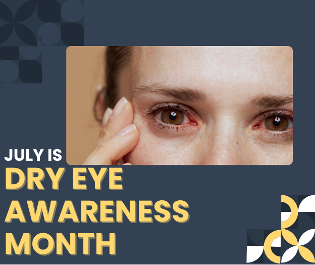 Blog title and person with red and dry eyes.
